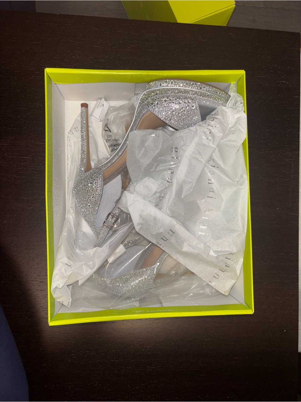 Gianni Bini Silver Crystal Platform Ankle-Strap Stiletto - Picture 3 of 10
